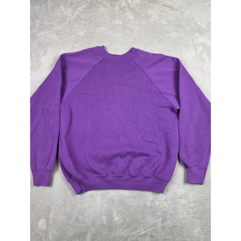 Vintage Tultex Blank Sweatshirt Adult M Purple Raglan Crew Maximum Sweats USA